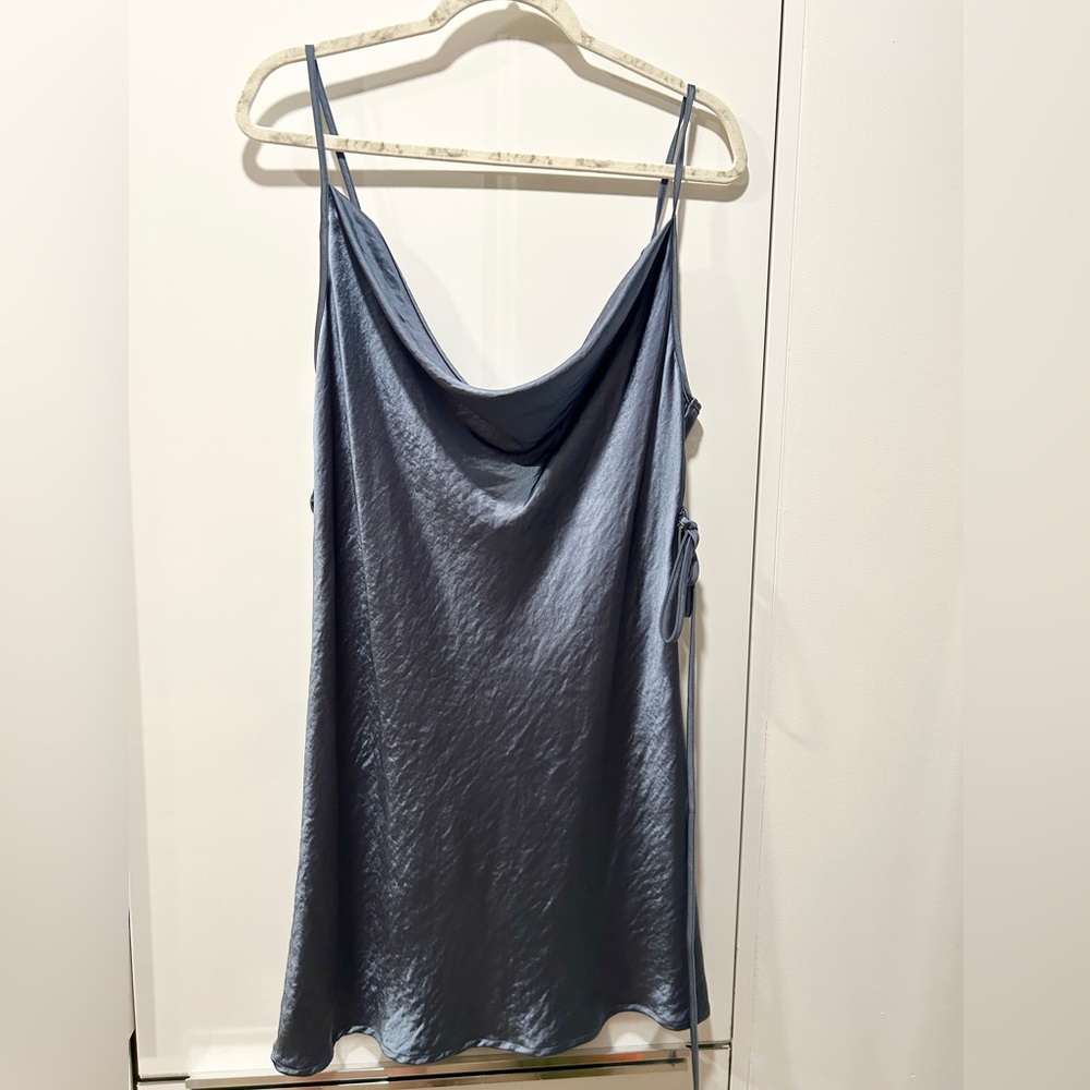 Motel Rocks Charcoal Satin Cowl Neck Dress